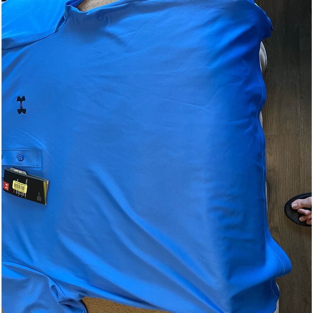 4- New W/Tags L Under Armour,Blue,White,Black,Grey Polo Shirts $140 for all 4.